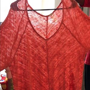 Coral knit sweater